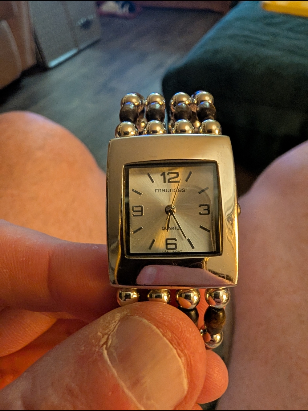 Vintage Maurices Silver-Tone Beaded Bracelet Watch Brand New Battery